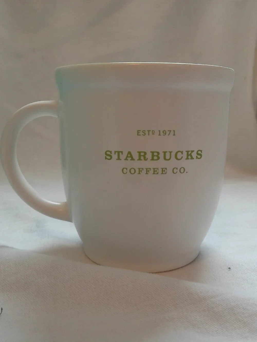 Starbucks Coffee Co Estd 1971 Coffee Mug 18 oz Green Inside 2007 VGUC